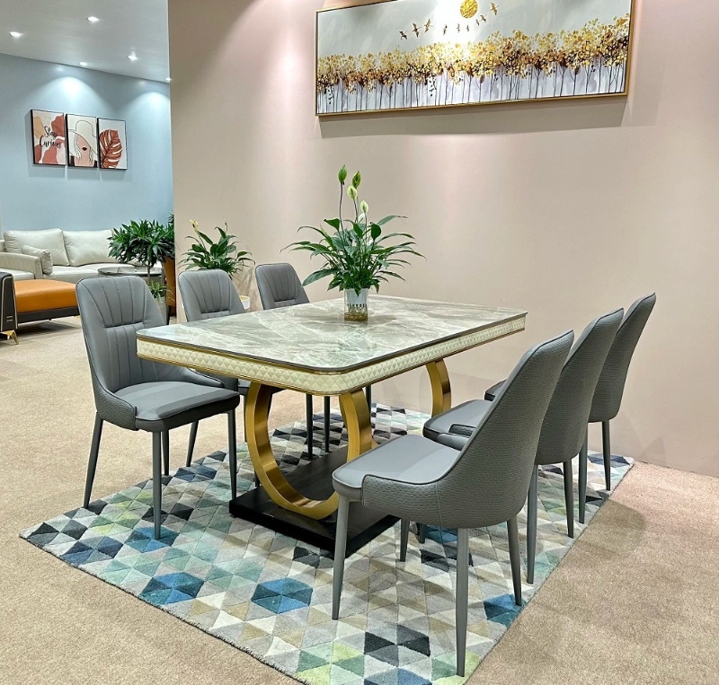 Bộ Bàn Ăn 6 Ghế Mặt Đá 1009S