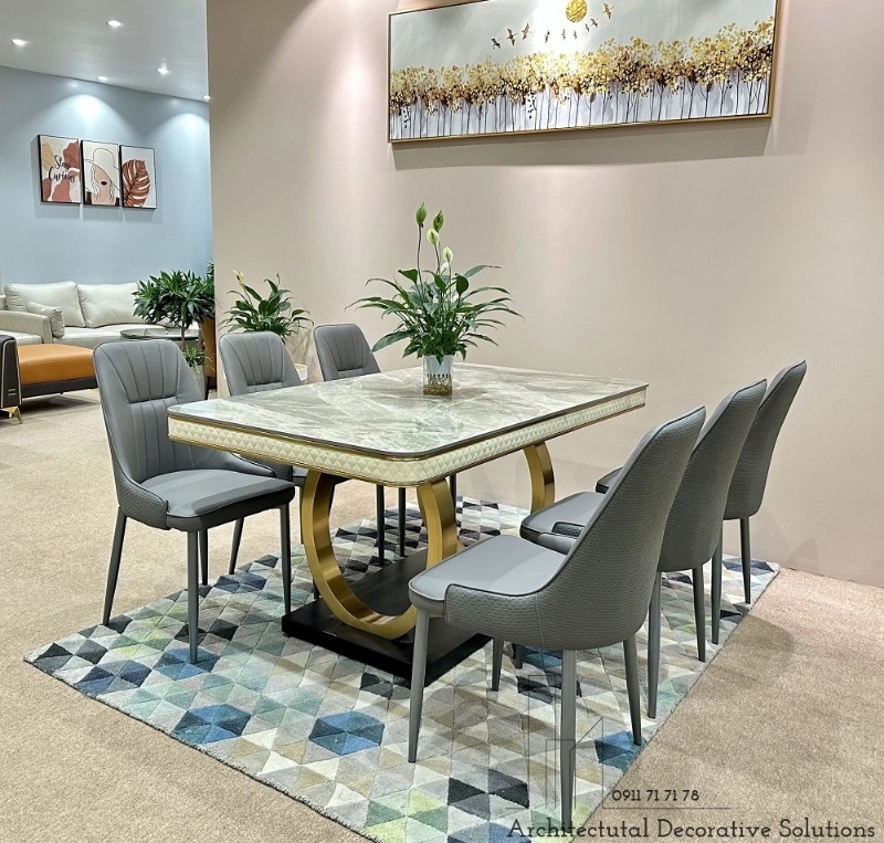 Bộ Bàn Ăn 6 Ghế Mặt Đá 1009S