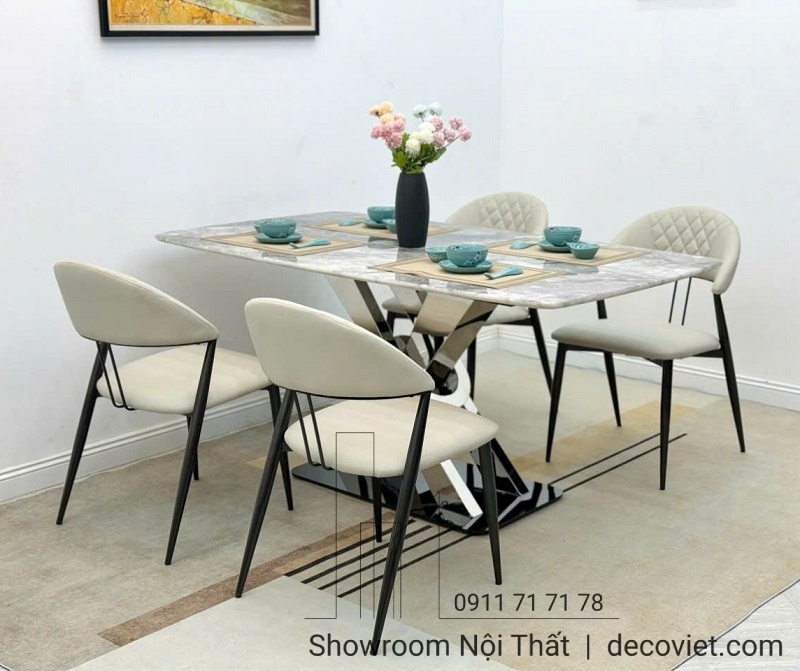 Bàn Ăn Mặt Đá 4 Ghế Đẹp 2222S
