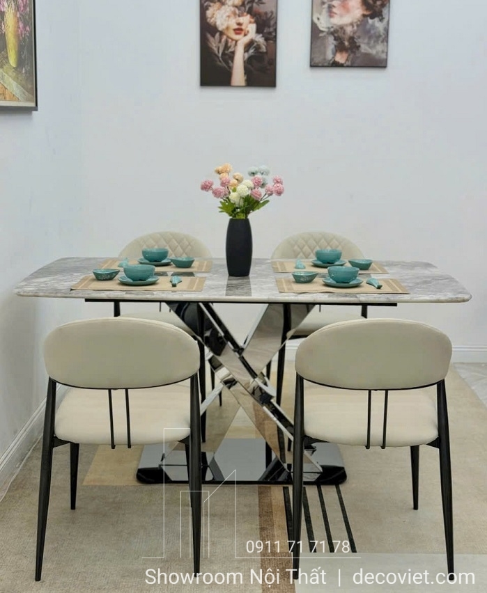 Bàn Ăn Mặt Đá 4 Ghế Đẹp 2222S