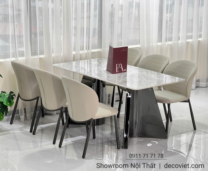 Bàn Ăn Mặt Đá 6 Ghế Cao Cấp Hà Nội 2579S