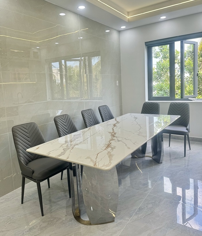 Bàn Ăn Mặt Đá 6 Ghế Nhập Khẩu 2202S