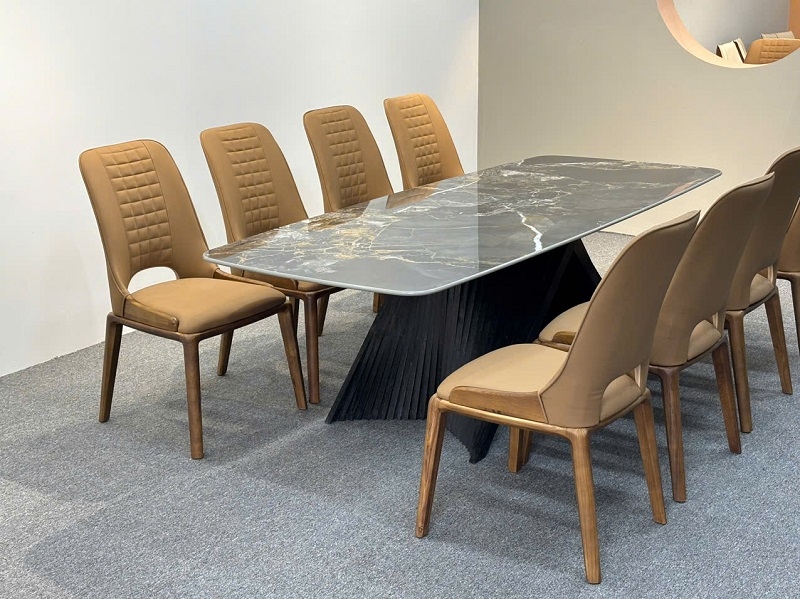 Bàn Ăn Mặt Đá 8 Ghế Cao Cấp 2308S