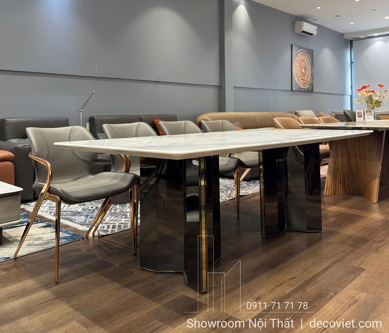 Bàn Ăn Mặt Đá 8 Ghế Nhập Khẩu 2853S