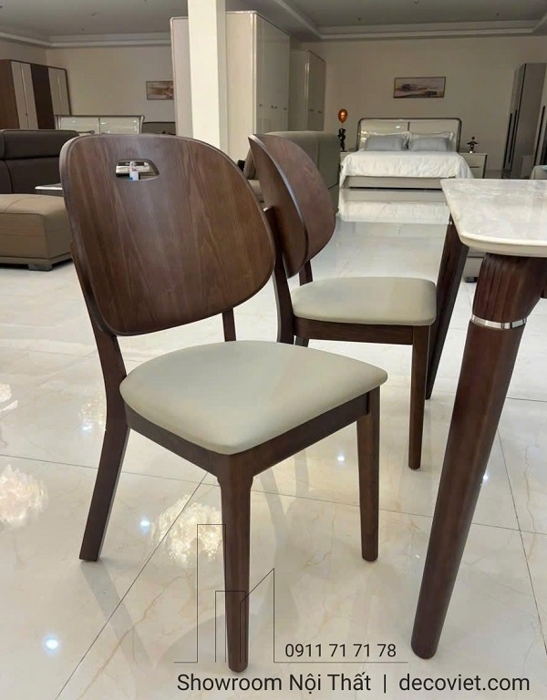 Bàn Ăn Mặt Đá Chân Gỗ 4 Ghế 2744S