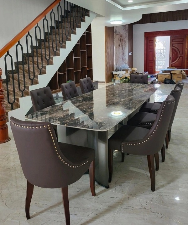 Bàn Ăn Mặt Đá Marble 8 Ghế Cao Cấp 1338S