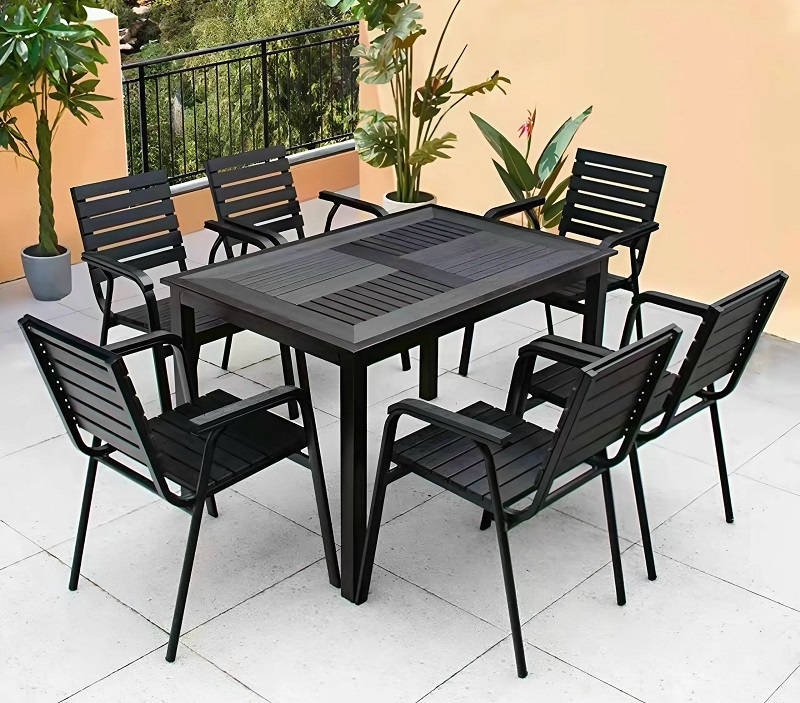 Bàn Ăn Nhôm Đúc 6 Ghế 2042T