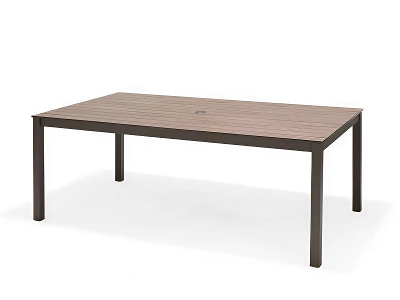 Bàn Ăn Nhôm Đúc Mặt Gỗ 2079T