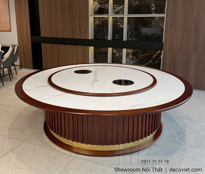 Bàn Ăn Tròn Gỗ Có Bếp Từ 2952S