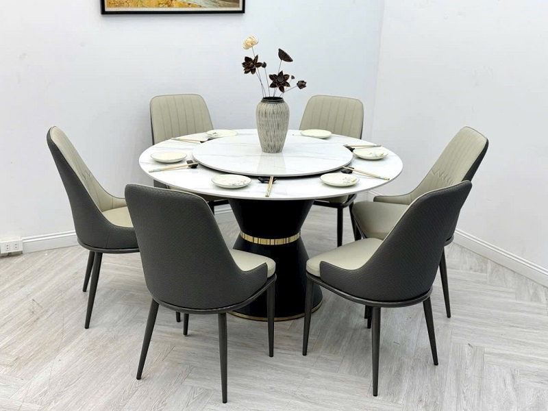 Bàn Ăn Tròn Xoay 6 Ghế 2021S