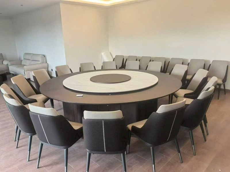 Bàn Ăn Tròn Xoay Mặt Đá 16 Ghế 2746S