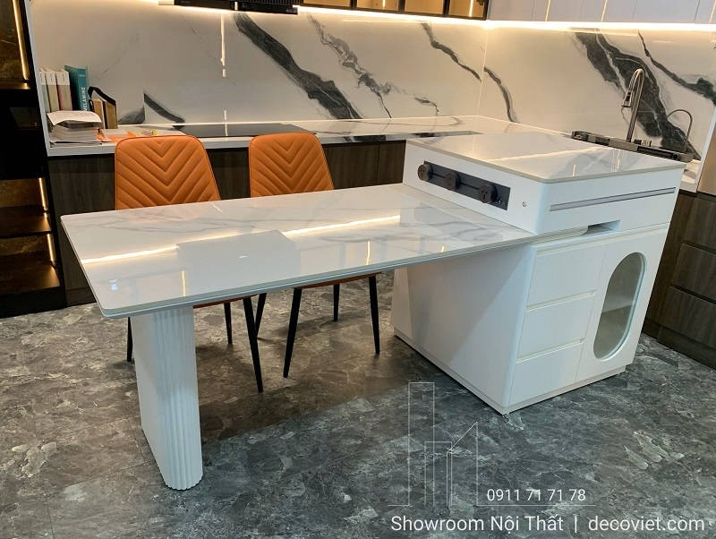 Bàn Đảo Kết Hợp Bàn Ăn Mặt Đá 2878S