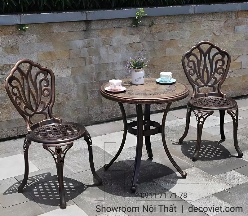 Bàn Ghế Cafe Nhôm Đúc 2058T