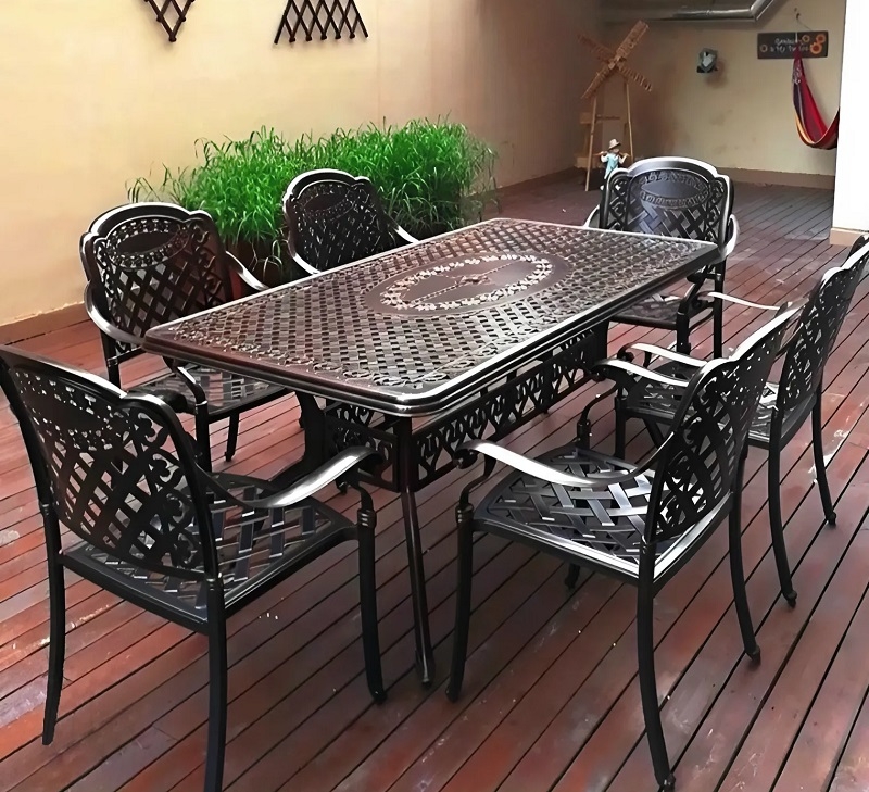 Bàn Ghế Nhôm Đúc 6 Người 2034T