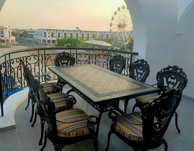 Bàn Ghế Nhôm Đúc Sân Vườn 2073T