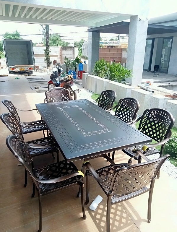 Bàn Ghế Nhôm Đúc Sân Vườn 2075T