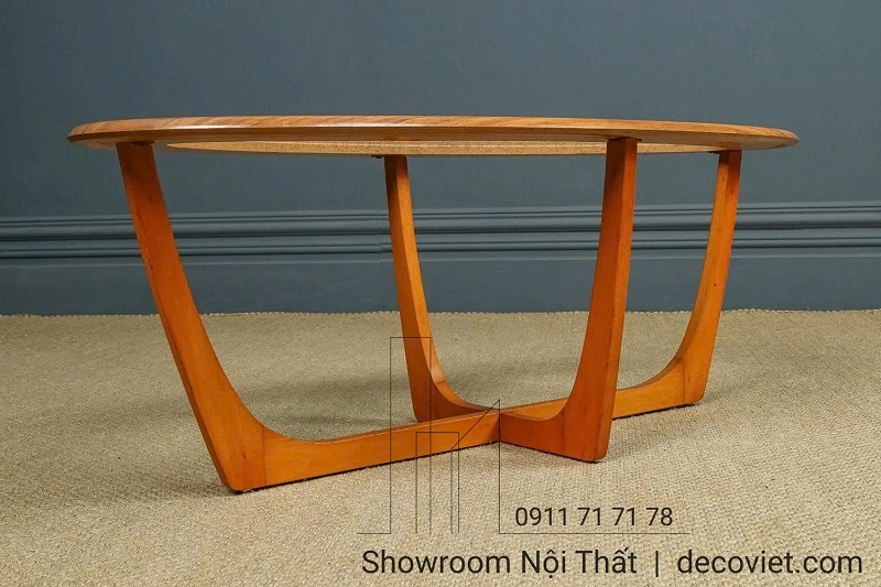 Bàn Sofa Mặt Kính Chân Gỗ 411S