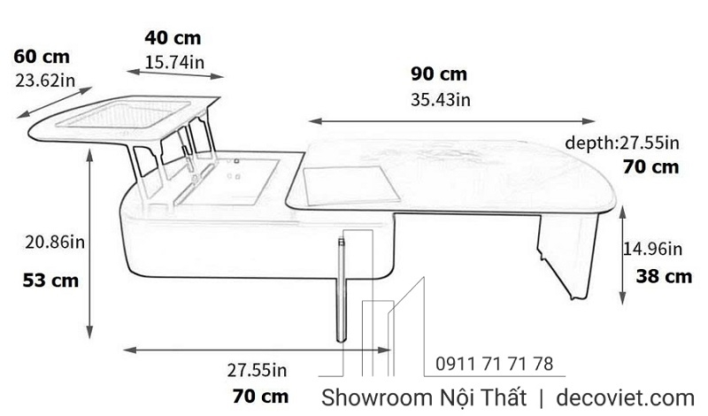 Bàn Sofa Thông Minh Nhập Khẩu 433S