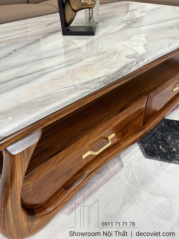 Bàn Trà Gỗ Tự Nhiên Mặt Đá 453S