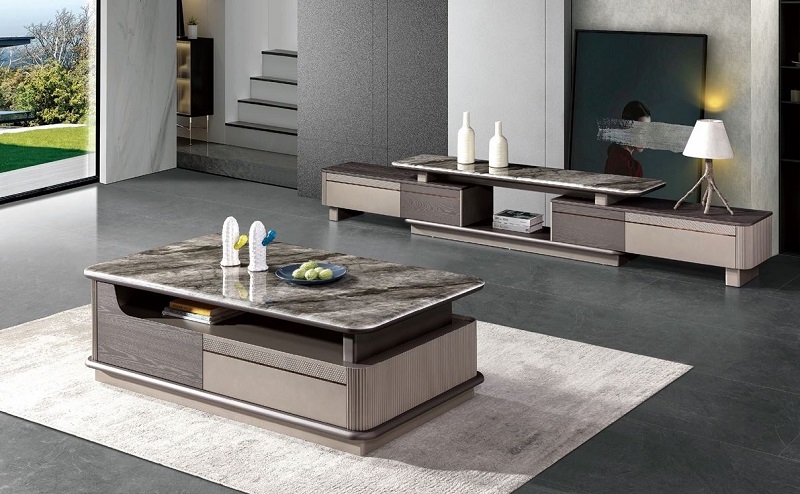 Bàn Trà Kệ Tivi Mặt Đá 84T