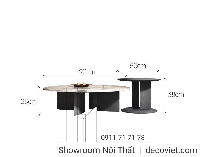 Bàn Trà Mặt Đá Nhập Khẩu 353S