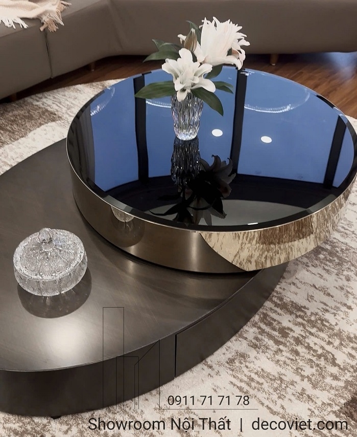 Bàn Trà Xoay 360 Độ Mặt Kính 422S
