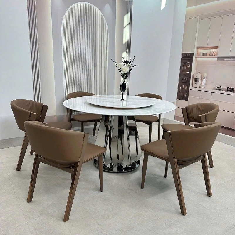 Bàn Tròn Chân Inox Hiện Đại 2867S