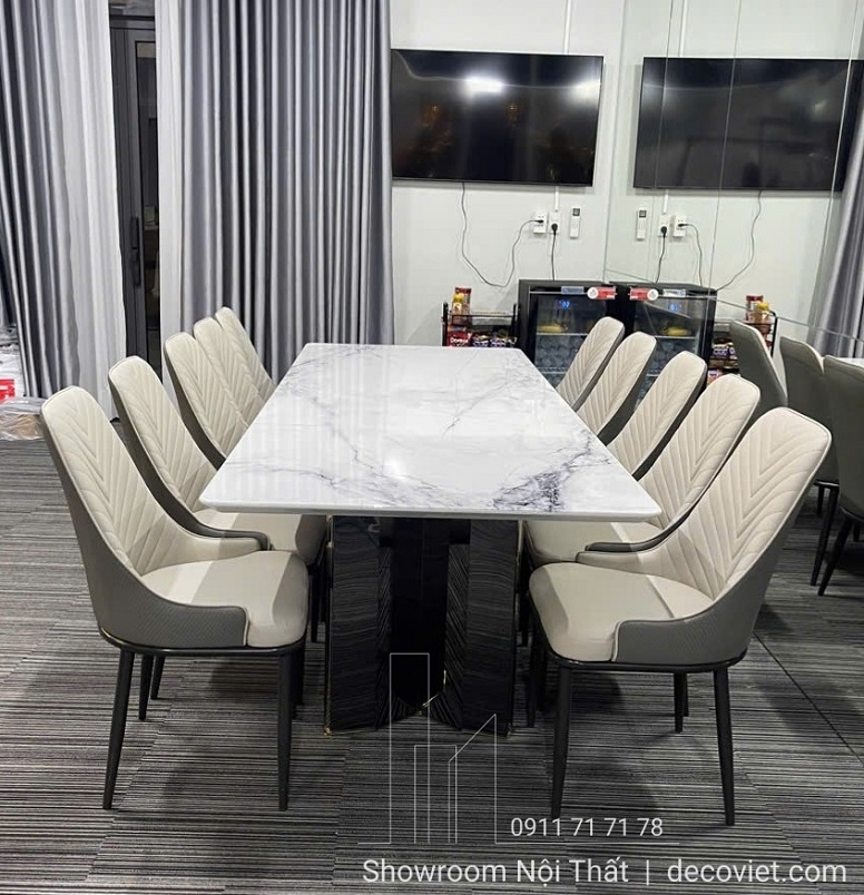Bộ Bàn Ăn 12 Ghế Mặt Đá 2m6 2861S