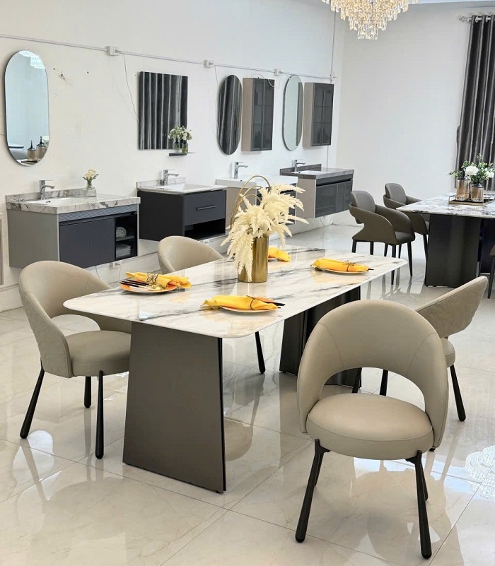 Bộ Bàn Ăn 2m Nhập Khẩu 8 Ghế 2683S