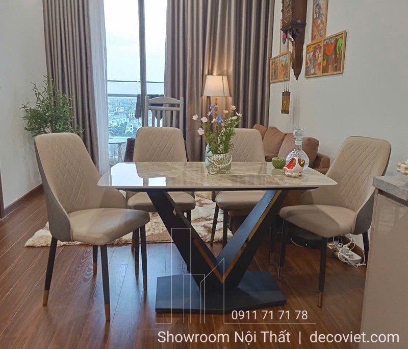 Bộ Bàn Ăn 4 Ghế Mặt Đá 2650S