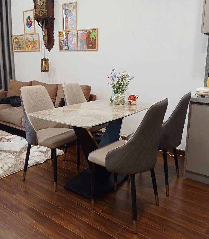Bộ Bàn Ăn 4 Ghế Mặt Đá 2650S