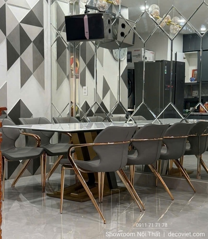 Bộ Bàn Ăn 6 Ghế Mặt Đá 2850S