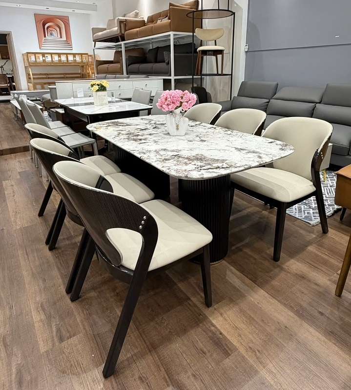 Bộ Bàn Ăn 6 Ghế Mặt Đá 2864S