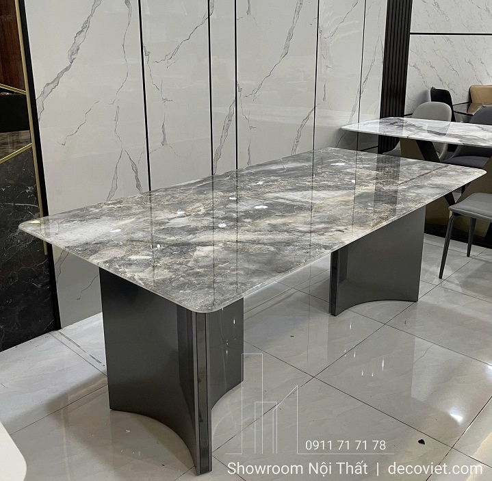 Bộ Bàn Ăn 8 Ghế Mặt Đá 2m2 2714S