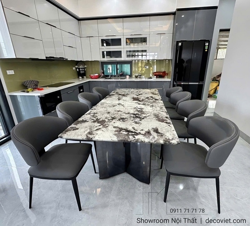 Bộ Bàn Ăn 8 Ghế Mặt Đá Nhập Khẩu 2849S