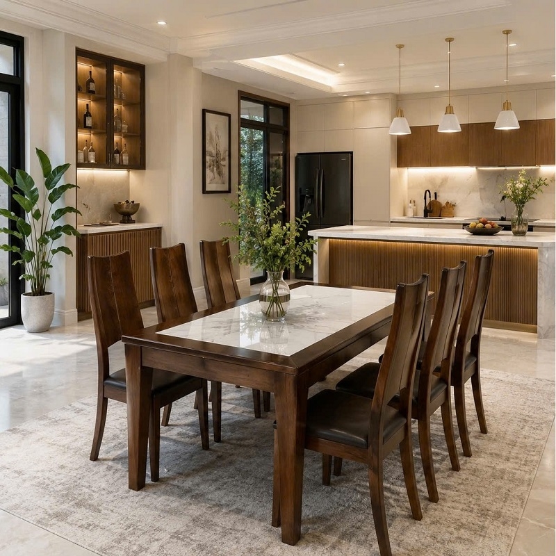 Bộ Bàn Ăn Gỗ 6 Ghế 3020S
