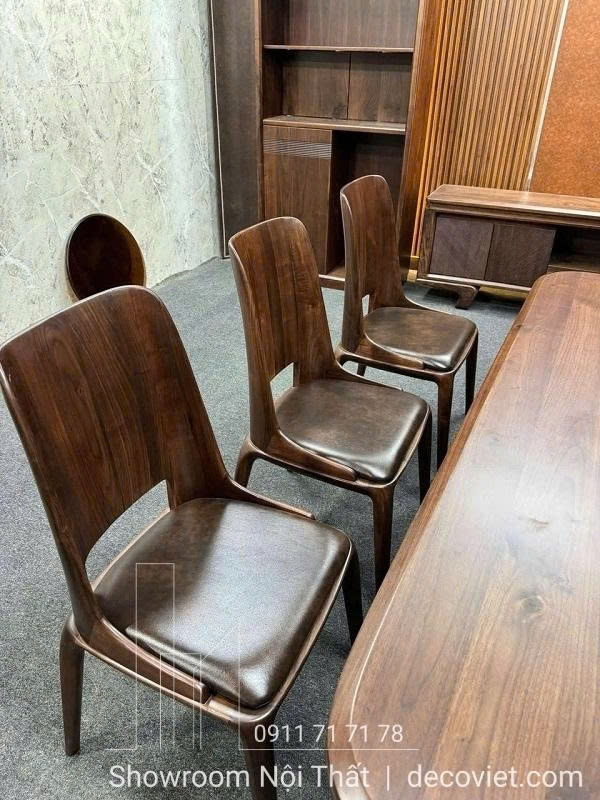 Bộ Bàn Ăn Gỗ Óc Chó Tự Nhiên 6 Ghế 2740S
