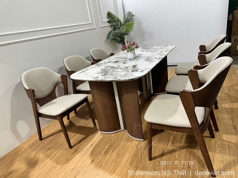 Bộ Bàn Ăn Gỗ Sồi 6 Ghế Nhập Khẩu 2923S