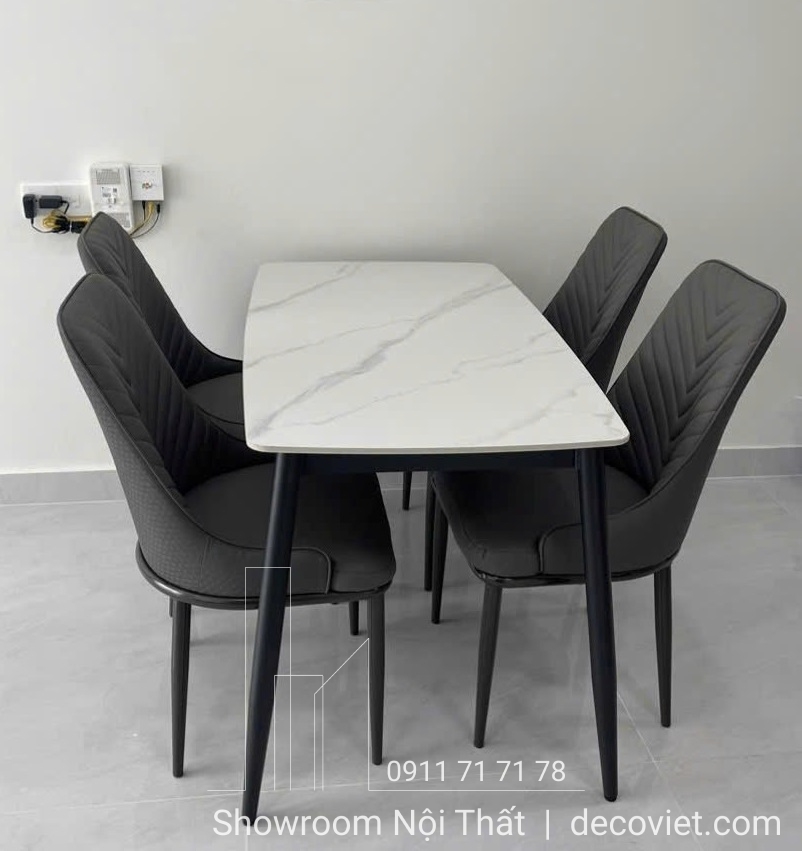 Bộ Bàn Ăn Mặt Đá 1m2 4 Ghế 2493S