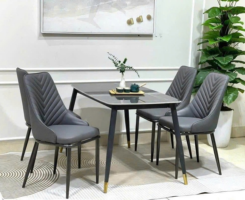 Bộ Bàn Ăn Mặt Đá 1m2 4 Ghế 2493S