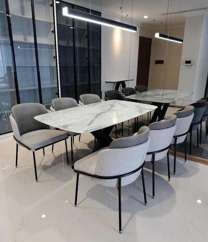 Bộ Bàn Ăn Mặt Đá 6 Người 2368S