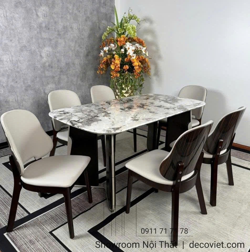 Bộ Bàn Ăn Mặt Đá 6 Người 2857S