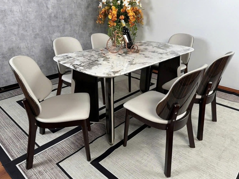 Bộ Bàn Ăn Mặt Đá 6 Người 2857S