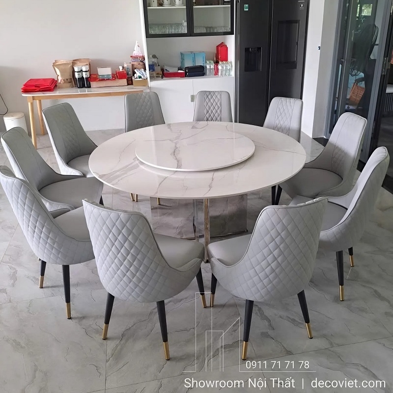 Bộ Bàn Ăn Tròn 10 Ghế 1m6 2857S