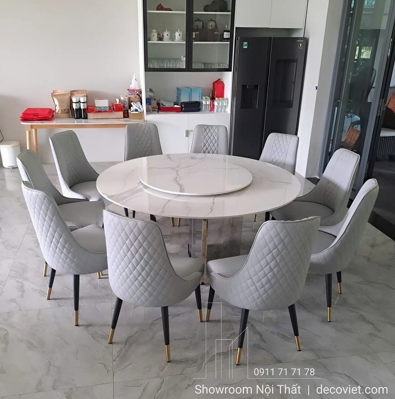 Bộ Bàn Ăn Tròn 10 Ghế 1m6 2857S