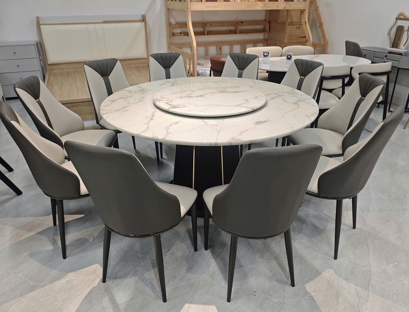 Bộ Bàn Ăn Tròn 10 Người Giá Rẻ 2852S