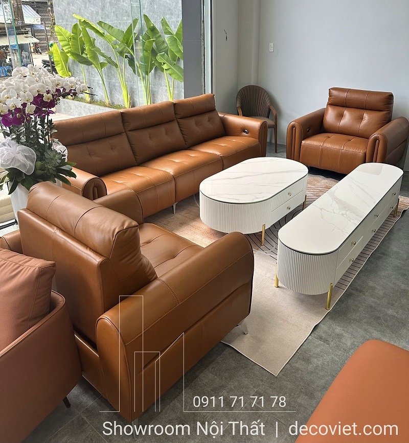 Bộ Ghế Sofa Da Bò Chỉnh Điện 909T