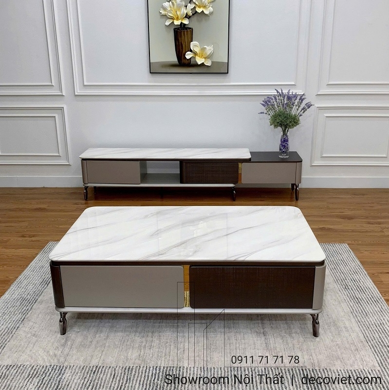 Combo Kệ Tivi Bàn Trà Cao Cấp 107T