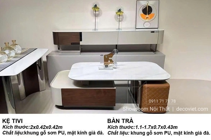 Combo Kệ Tivi Bàn Trà Cao Cấp 98T