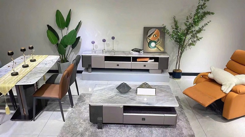 Combo Kệ Tivi Bàn Trà Mặt Đá 102T